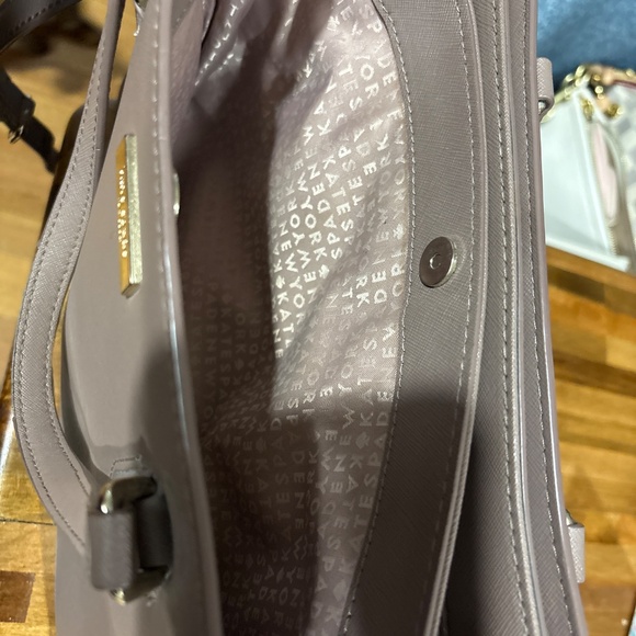 Kate Spade York Gray Tote Satchel w/Crossbody Strap Purse - Picture 4 of 8